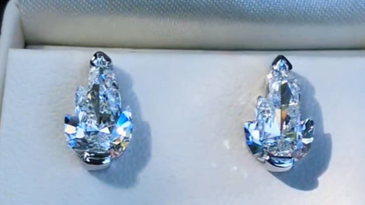 Unique Flame Cut Lab Diamond Earrings - Christine Sadler Unforgettable Jewellery