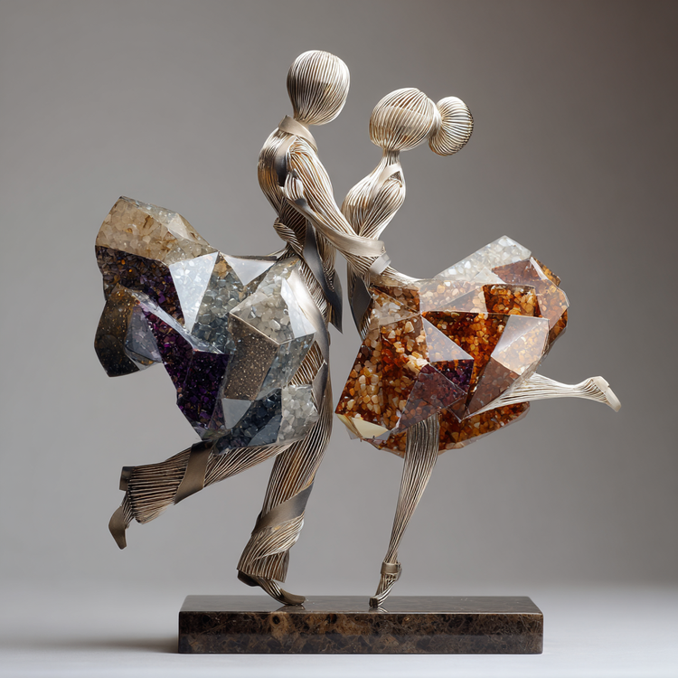 a couple dancing made of gemstones fpr 15th wedding anniversary gift ideas