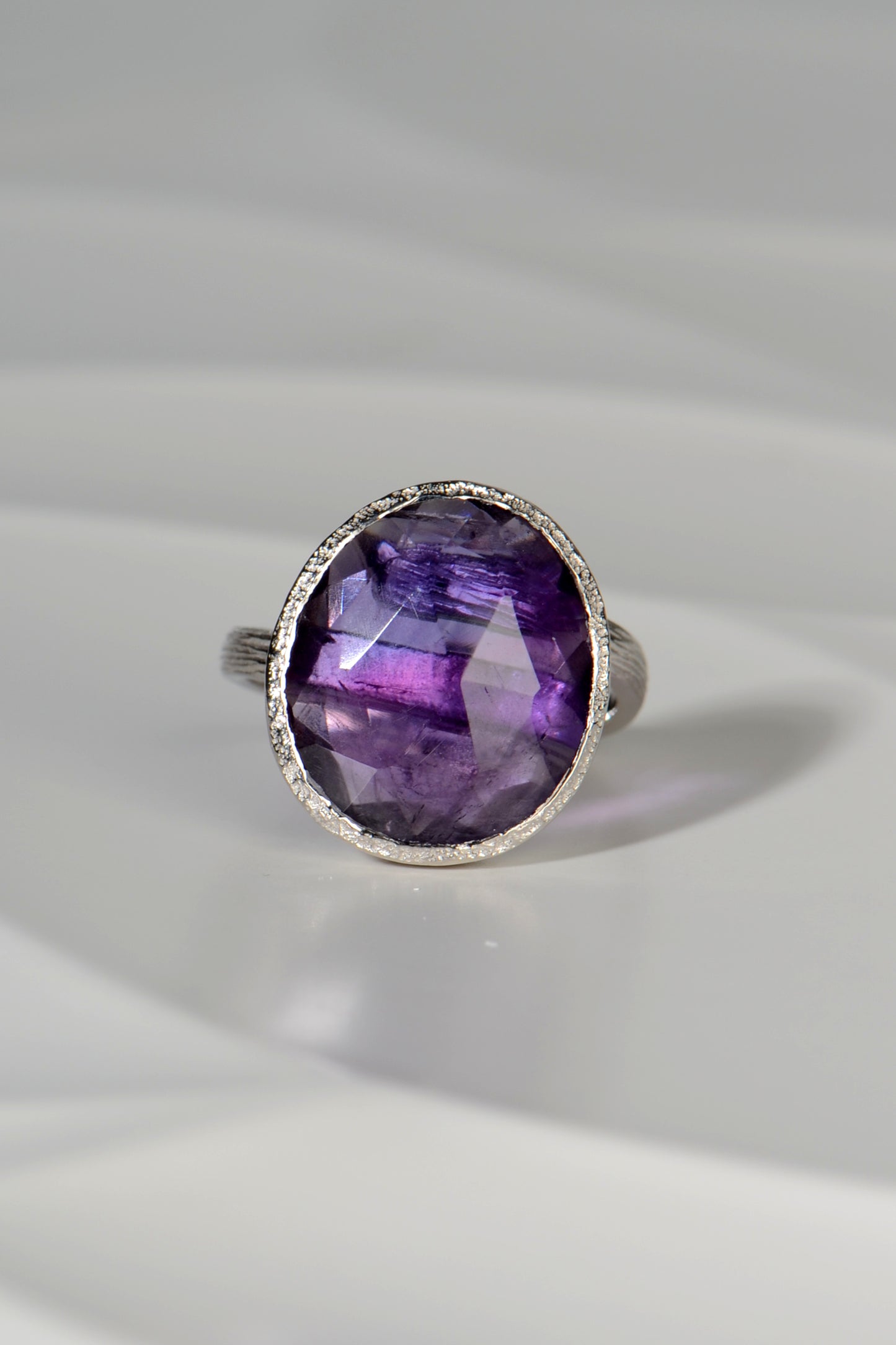 Designer Amethyst Silver Ring