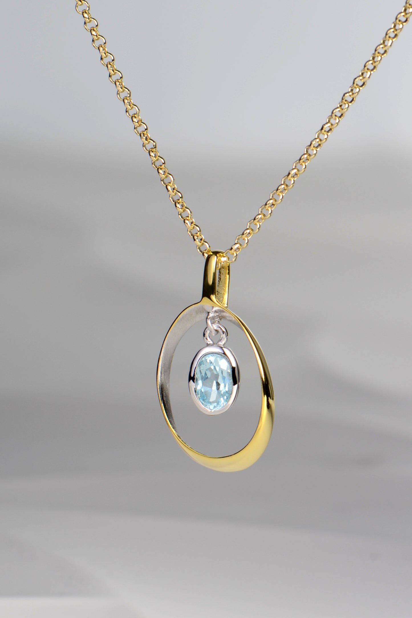 Designer Blue Topaz Bubble Necklace