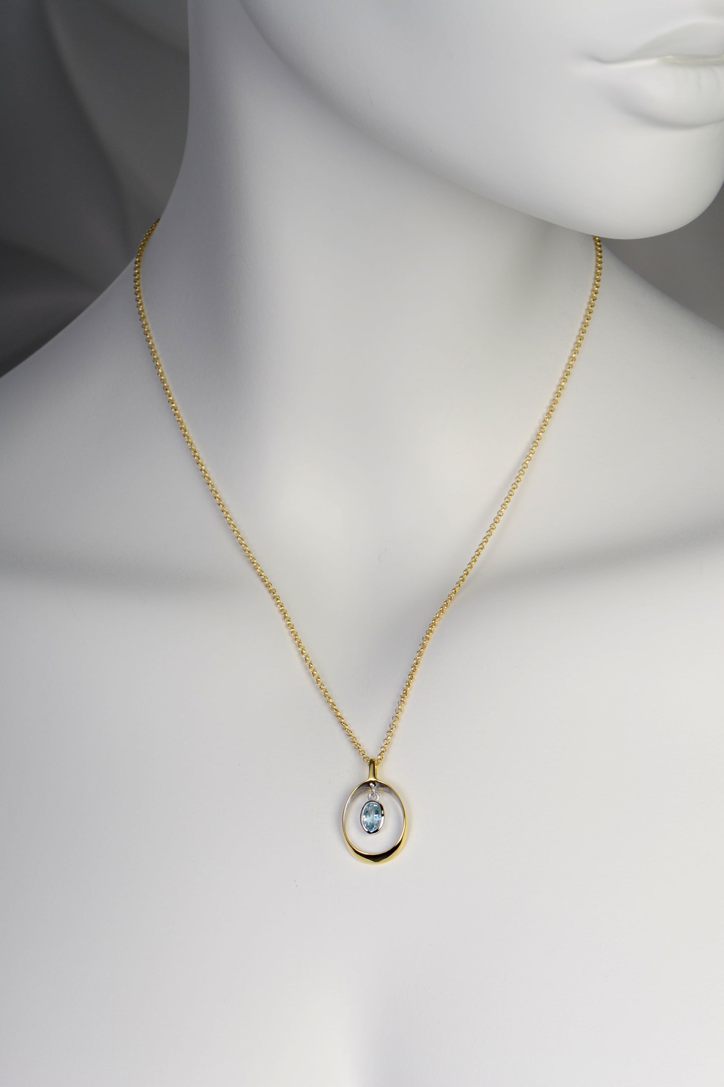 Designer Blue Topaz Bubble Necklace