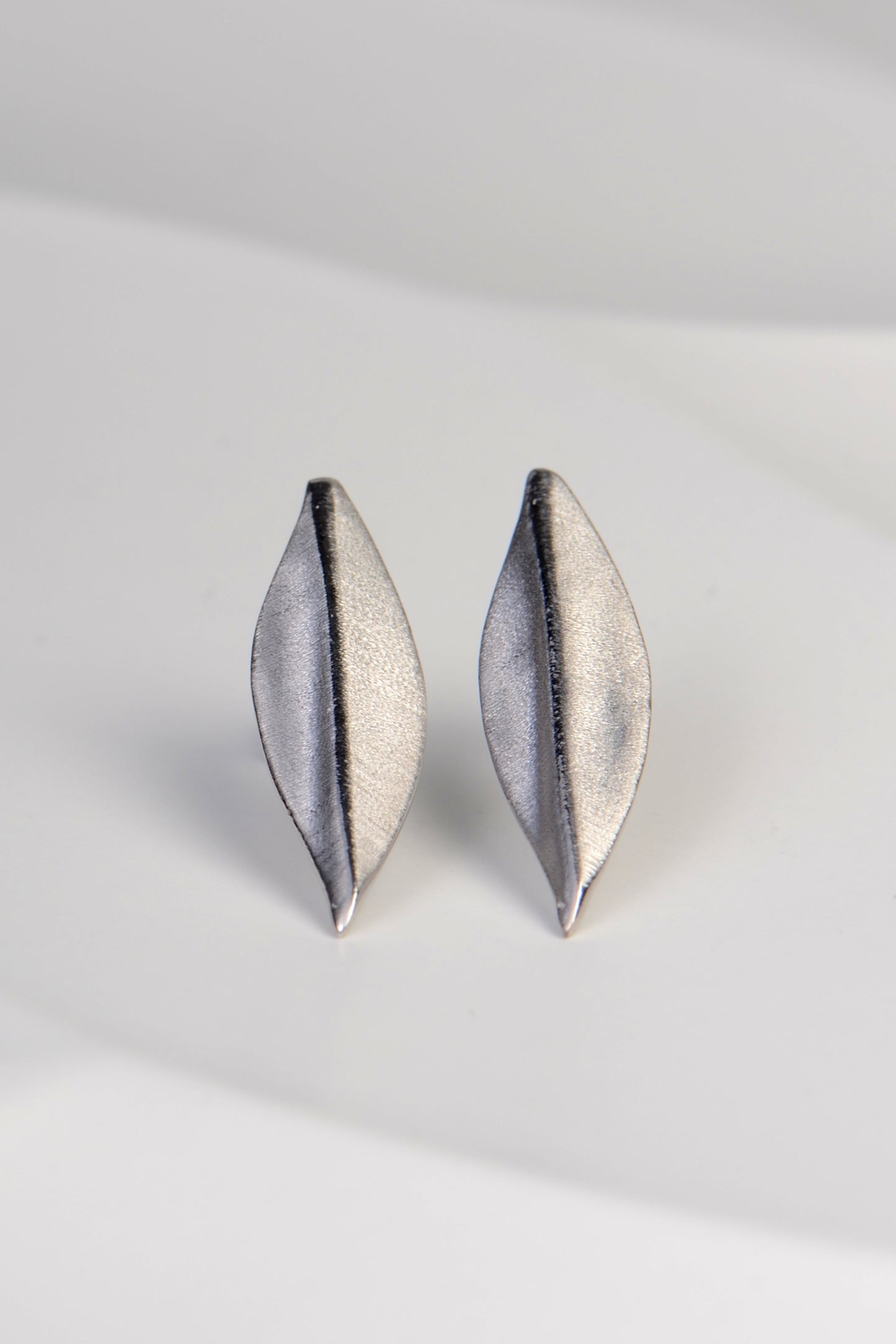 Sterling Silver Leaf Stud Earrings