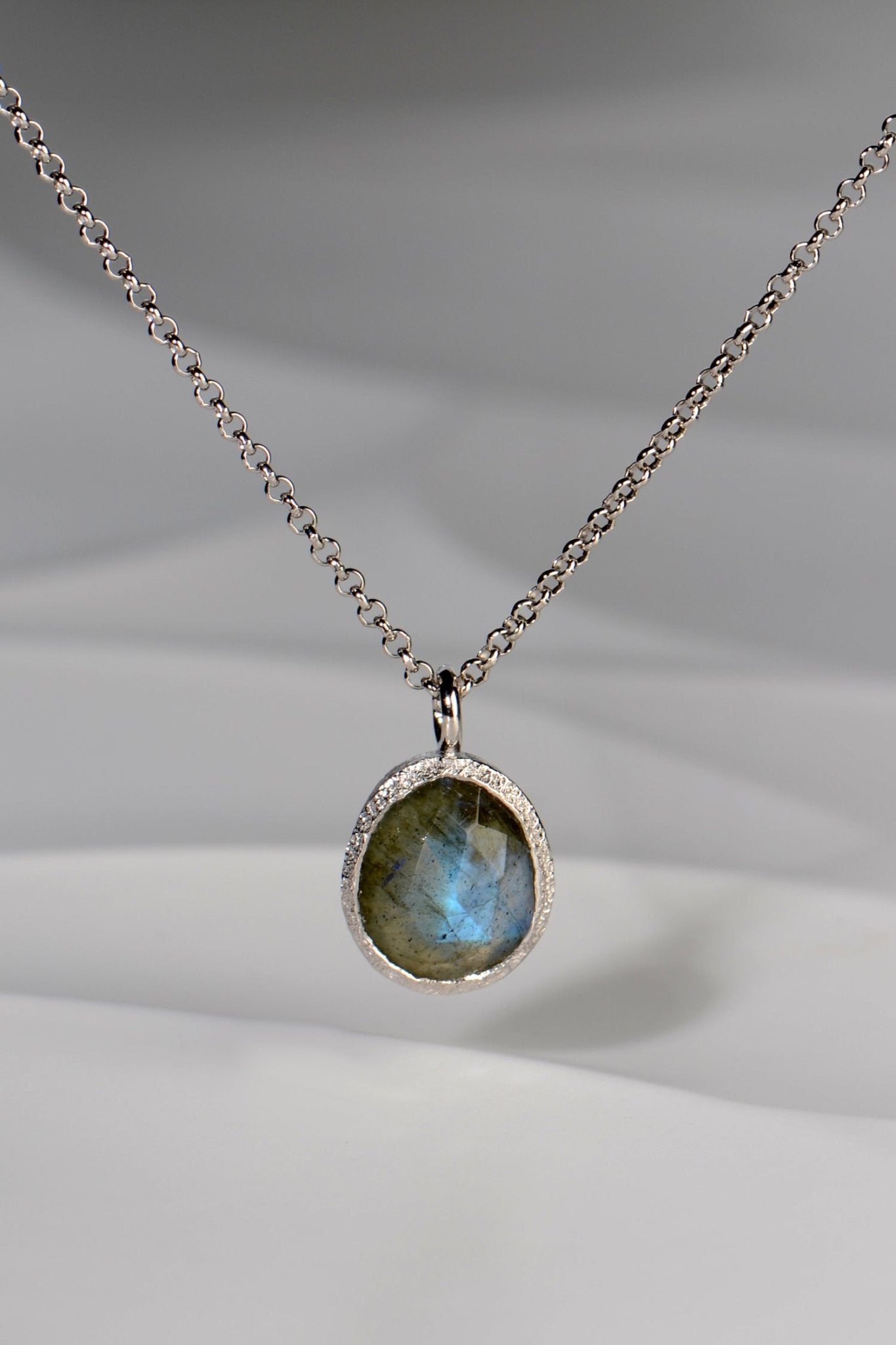 Designer Silver Labradorite Necklace - Necklaces The Best Of Vicenzaoro