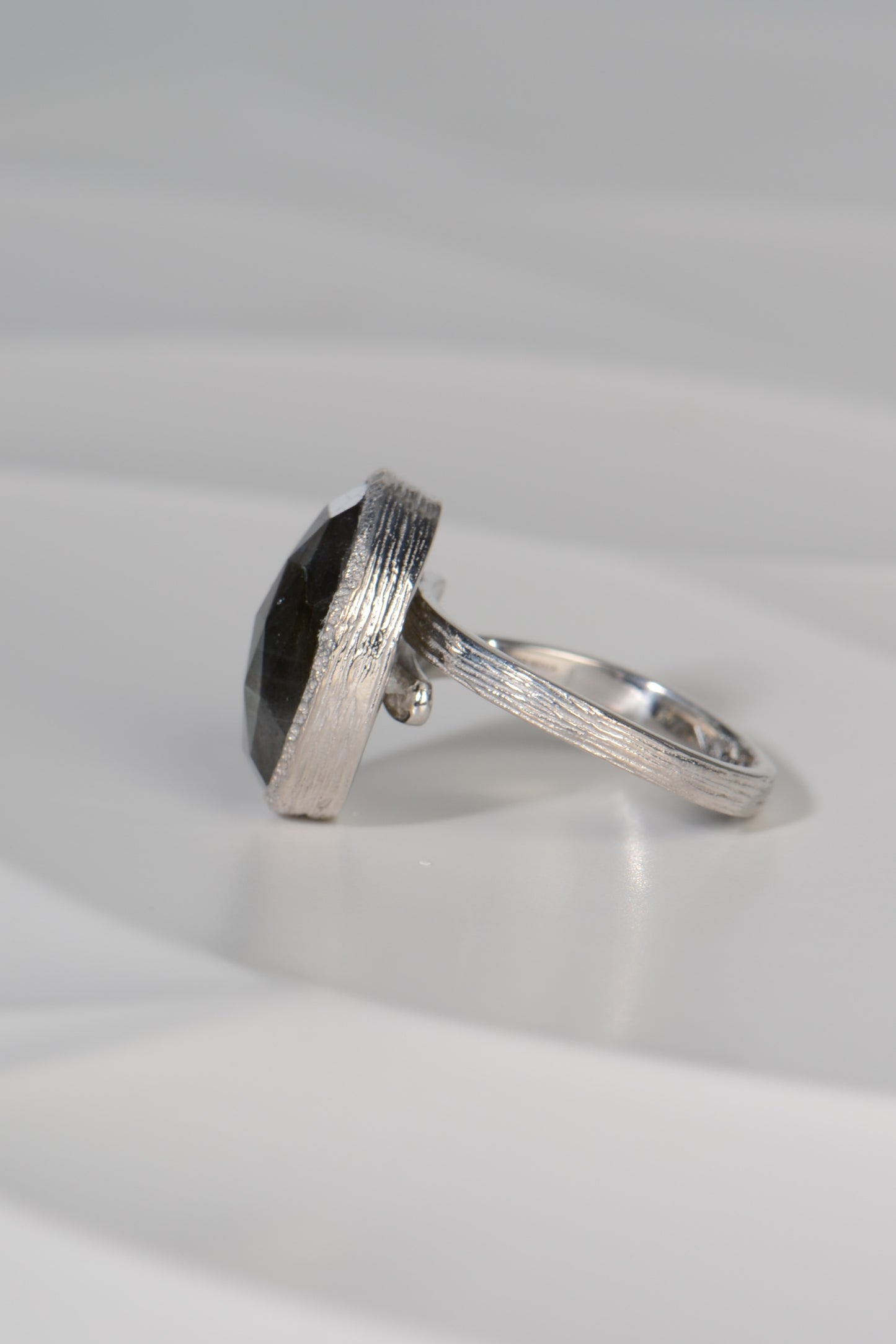 Designer Labradorite Silver Statement Ring