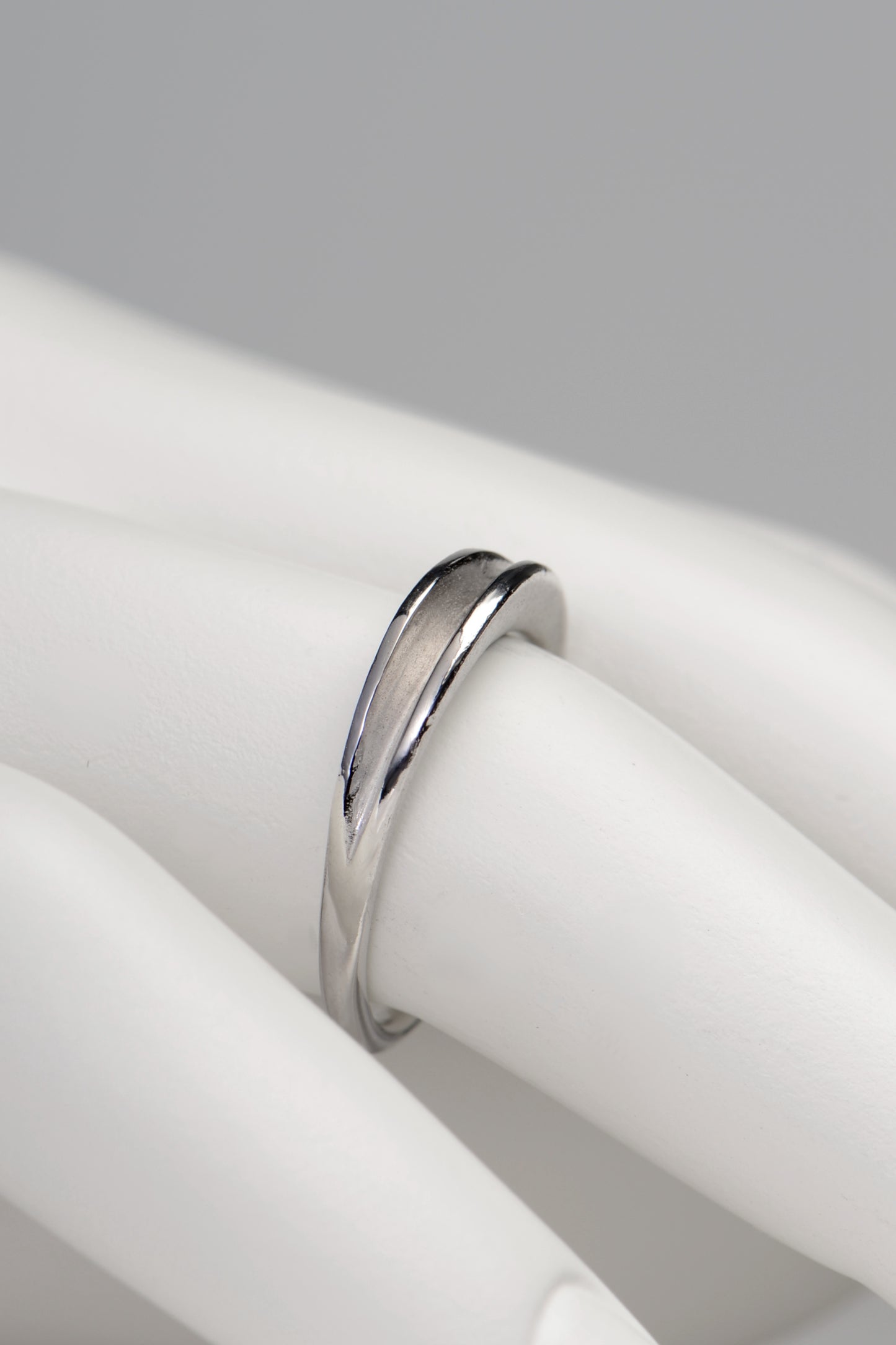 Jorge Revilla modern brushed sterling silver ring from his Odyssey collection inspired by the love of travel