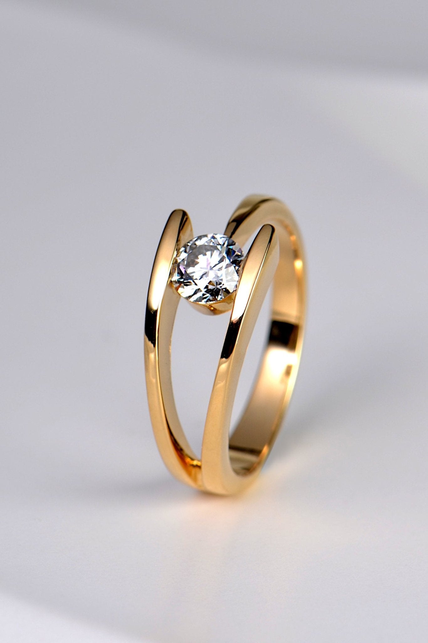 Modern Diamond Ring – 18ct Yellow Gold from Christine Sadler