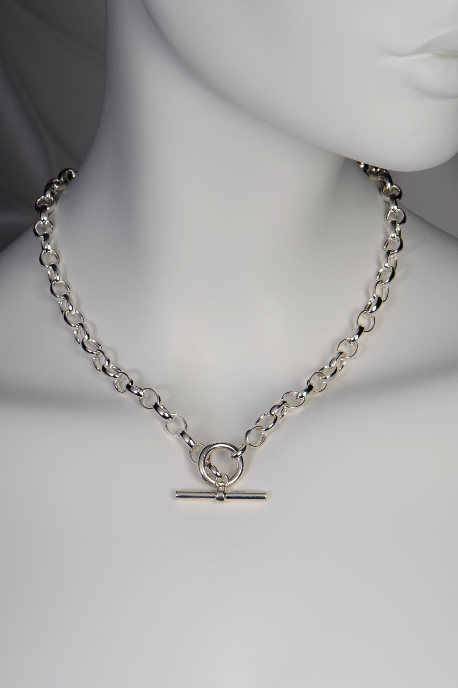 Clasp Silver T Bar Chain Necklace Luxury Sterling Silver T-Bar