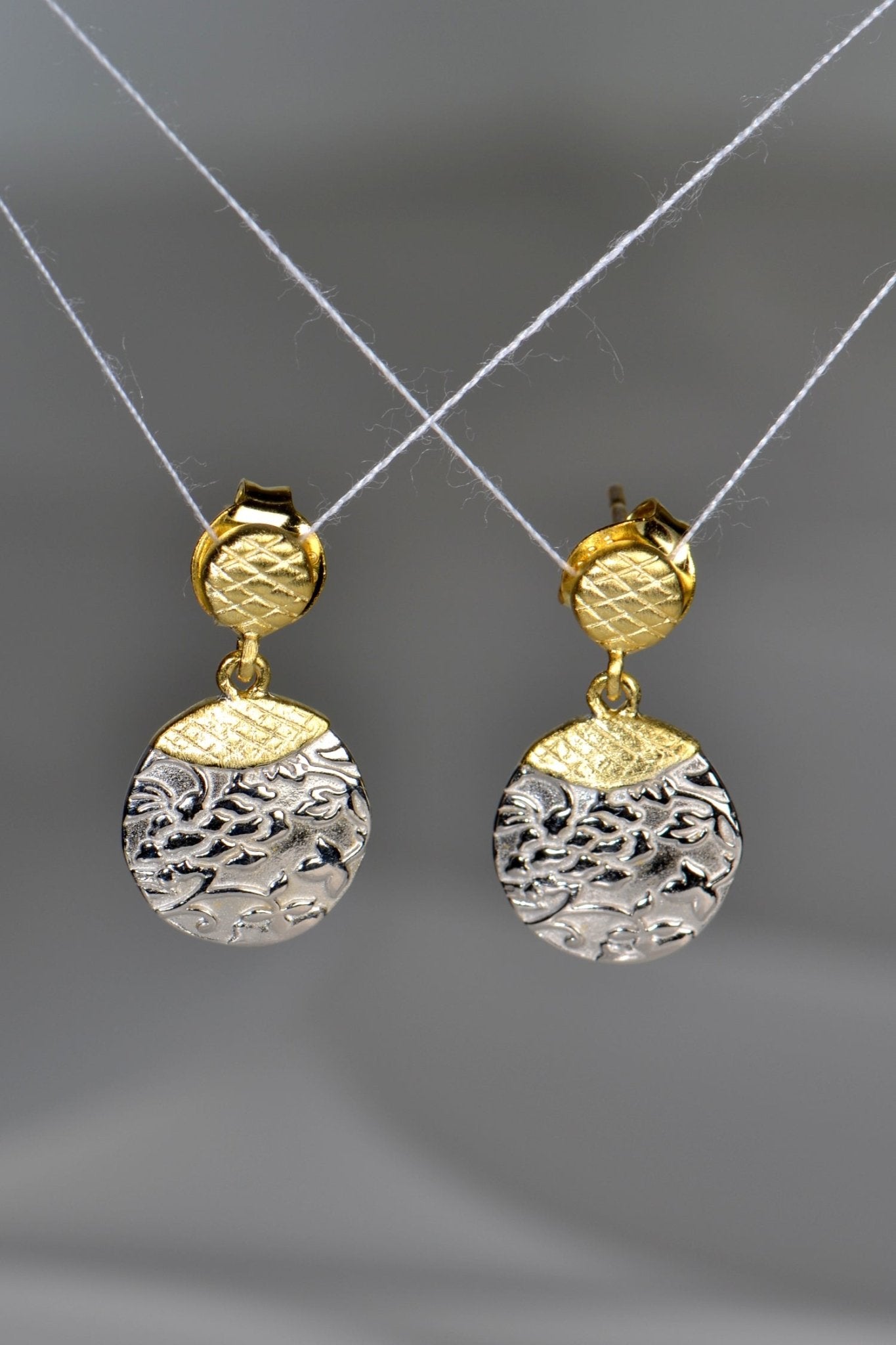 Tokyo Two Tone Designer Drop Earrings - Earrings The Best Of Vicenzaoro