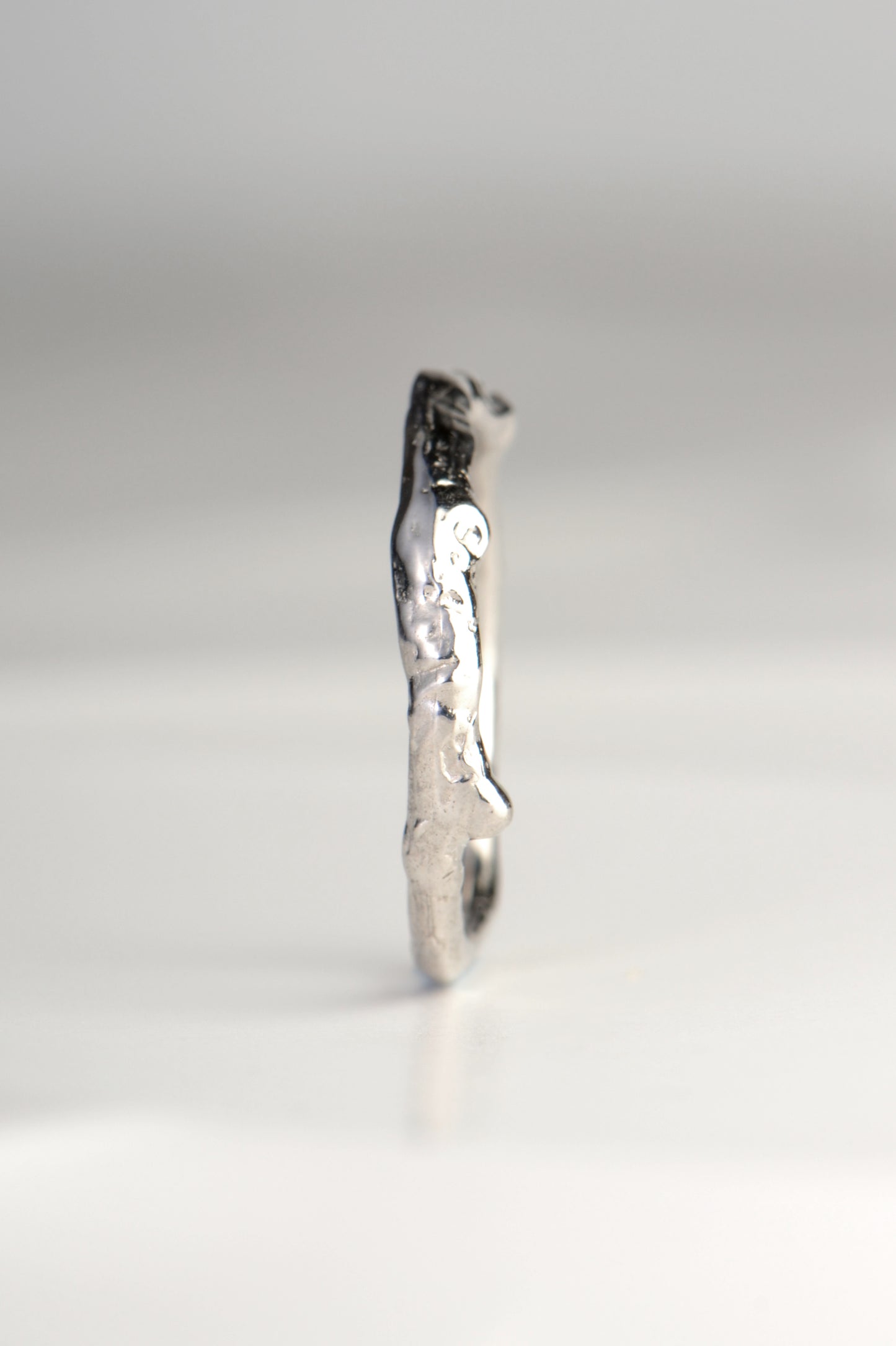 organic nature inspired silver branch ring by jewellery designer Jorge Revilla
