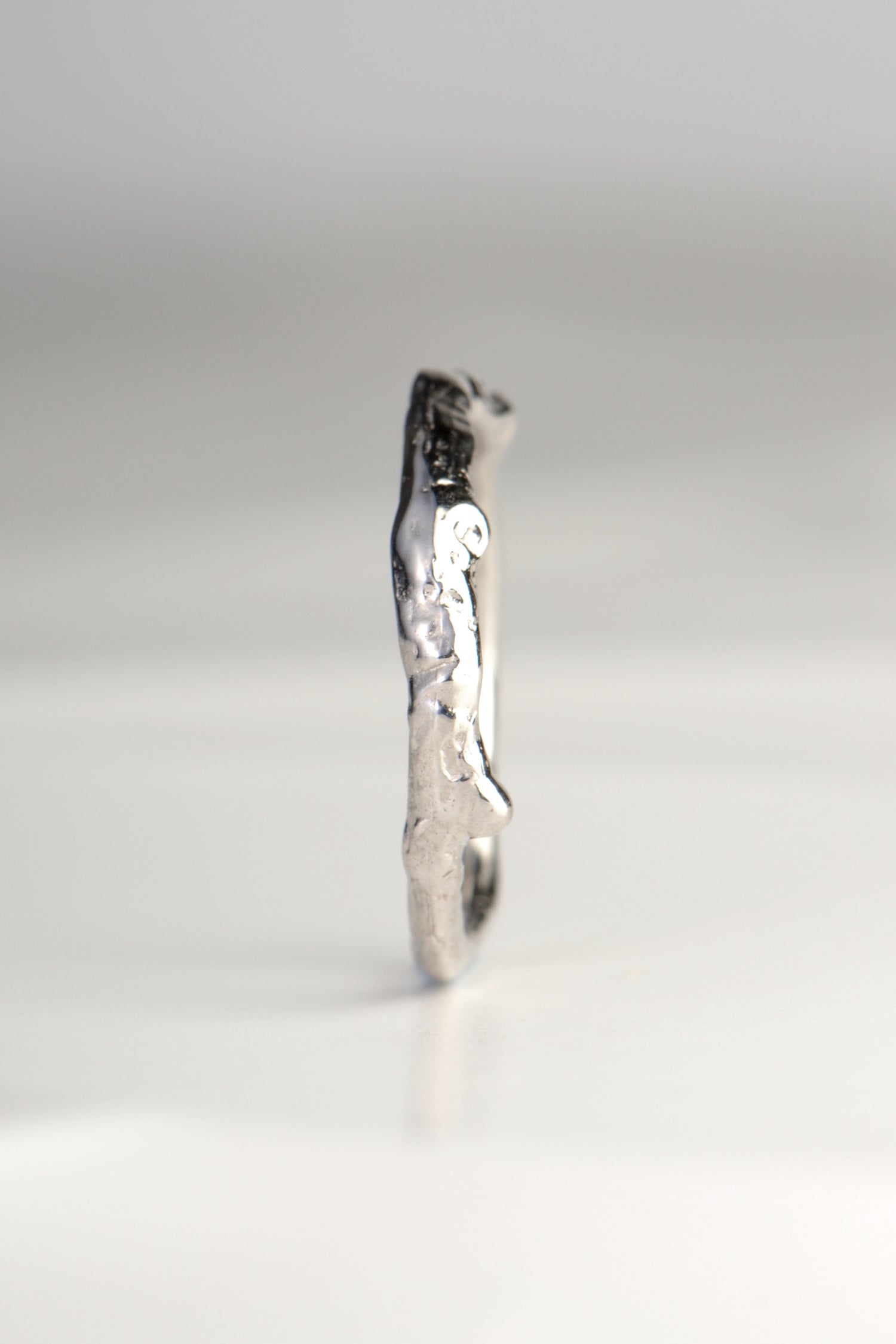 organic nature inspired silver branch ring by jewellery designer Jorge Revilla
