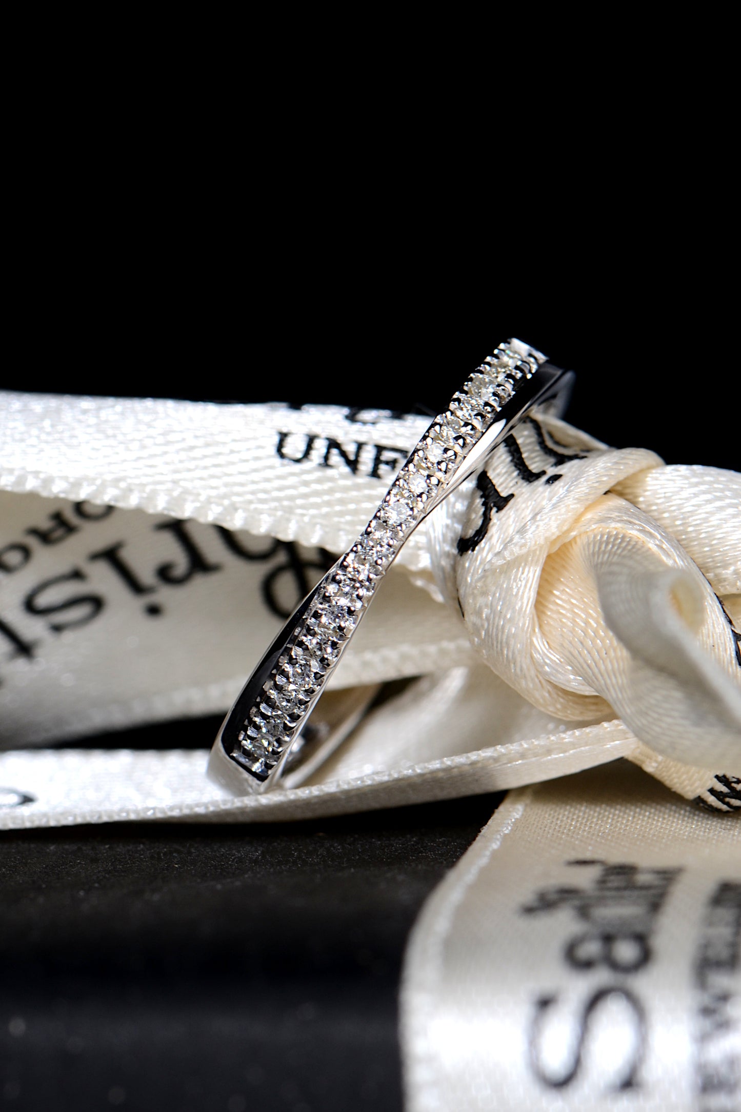 Crossover Diamond Set Wedding Ring