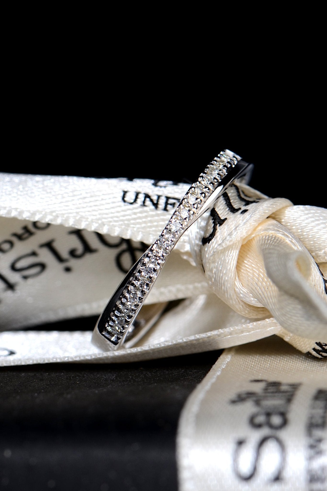 contemporary UK diamond set wedding ring for a woman