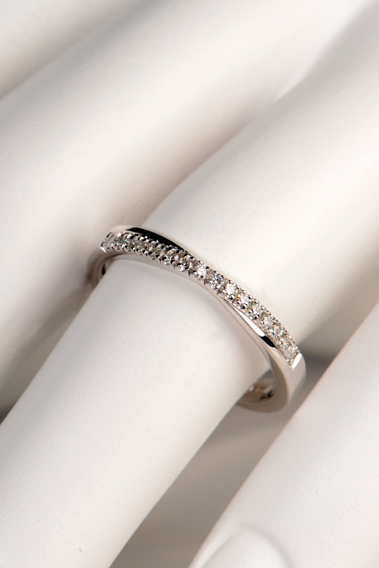 Crossover Diamond Set Wedding Ring