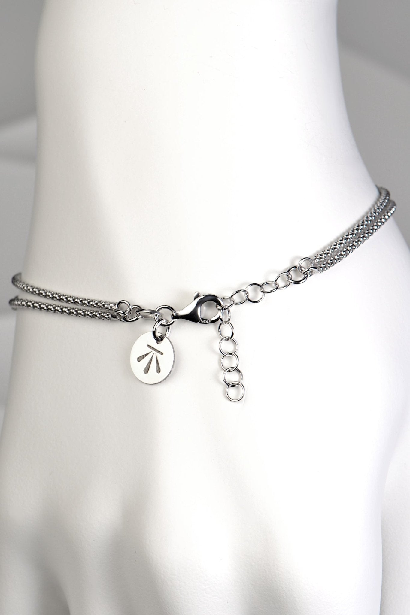 modern layered real silver chain link bracelet Christine Sadler