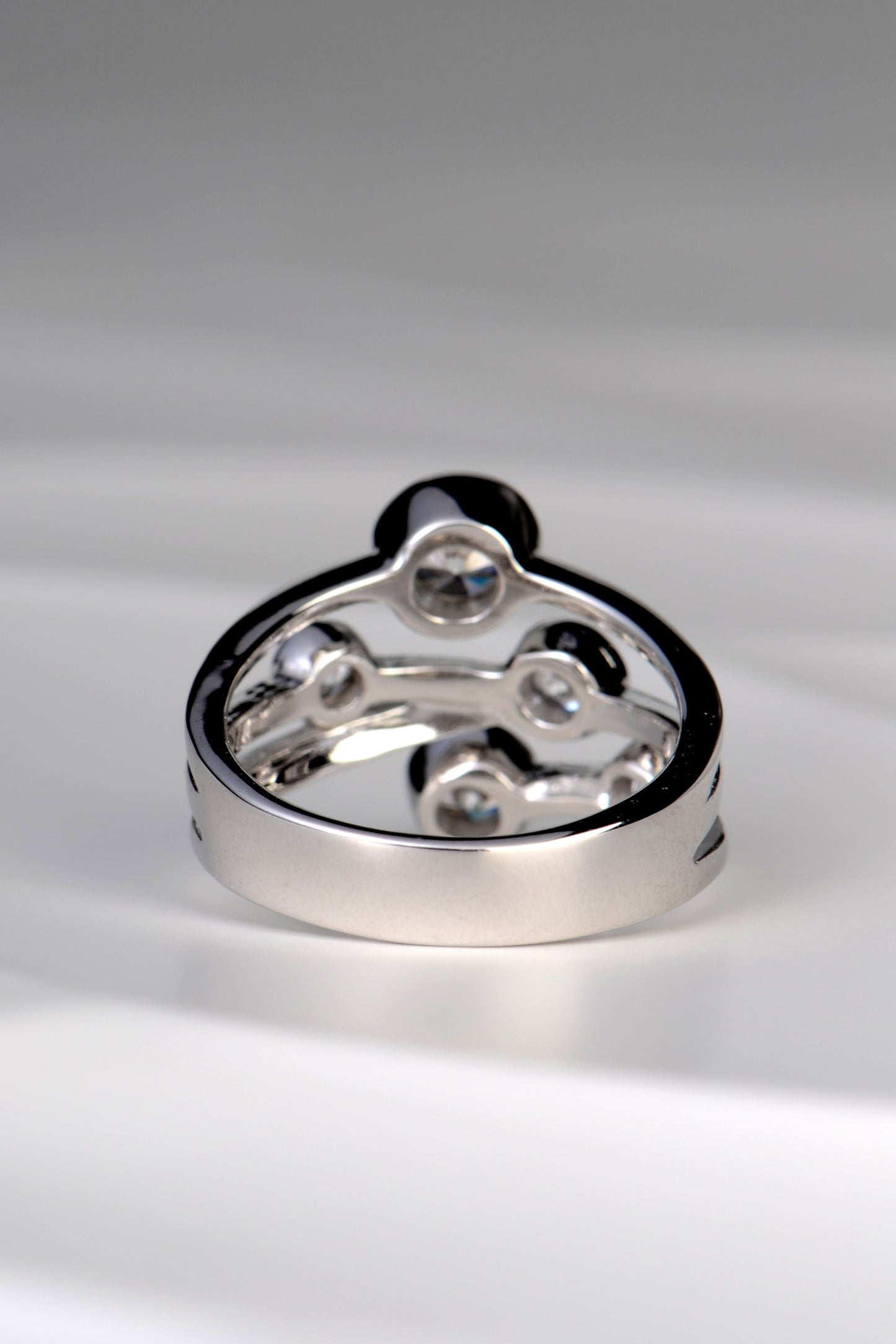 Silver Lab Grown Five Stone CZ Ring