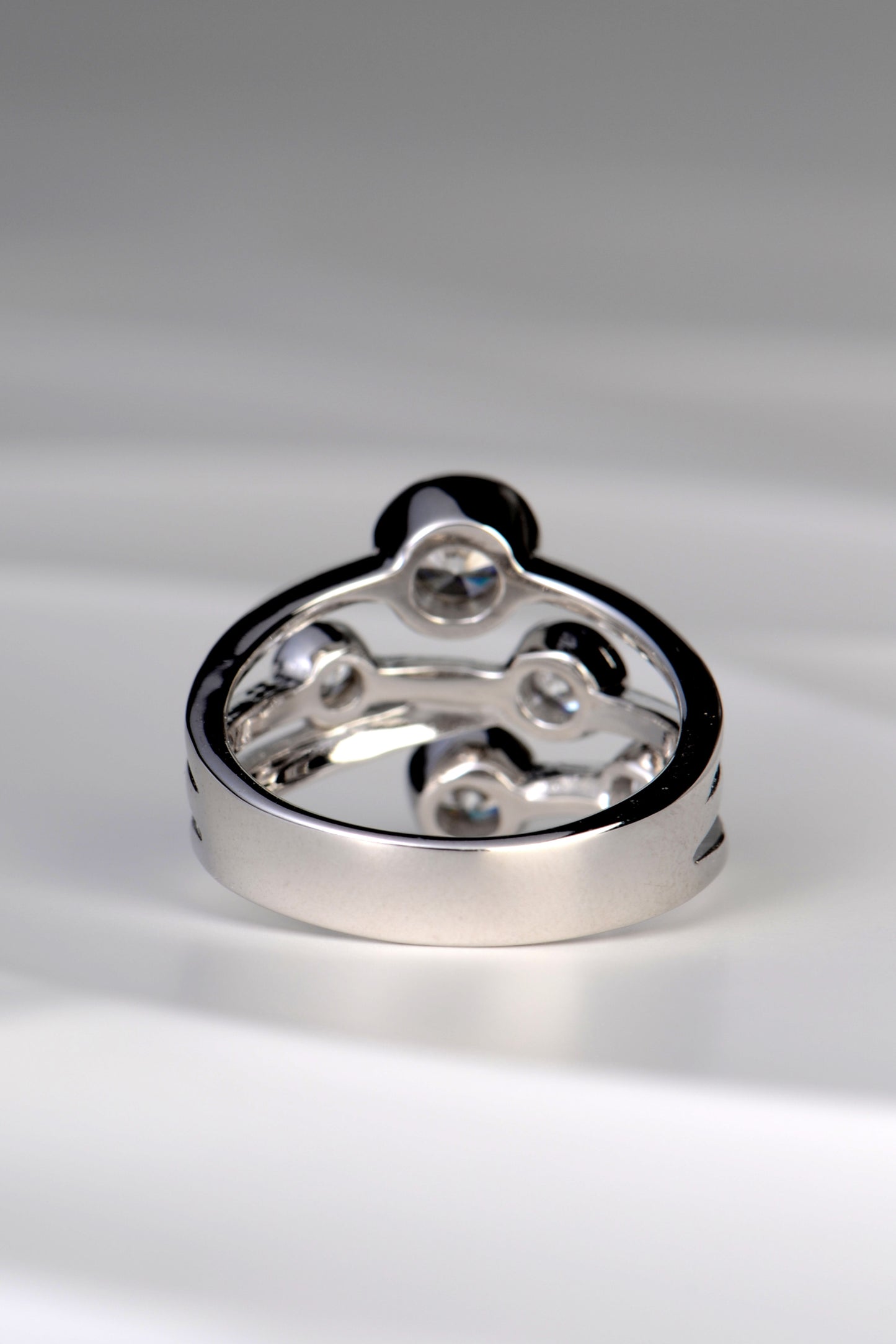 Silver Lab Grown Five Stone CZ Ring - Ring The Best Lab Grown Jewellery Designs