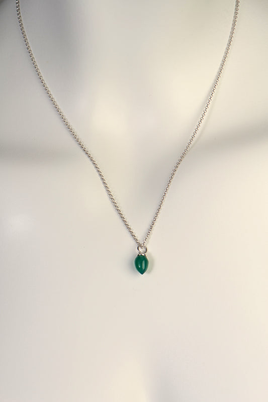 green onyx and silver designer necklace - Jorge Revilla