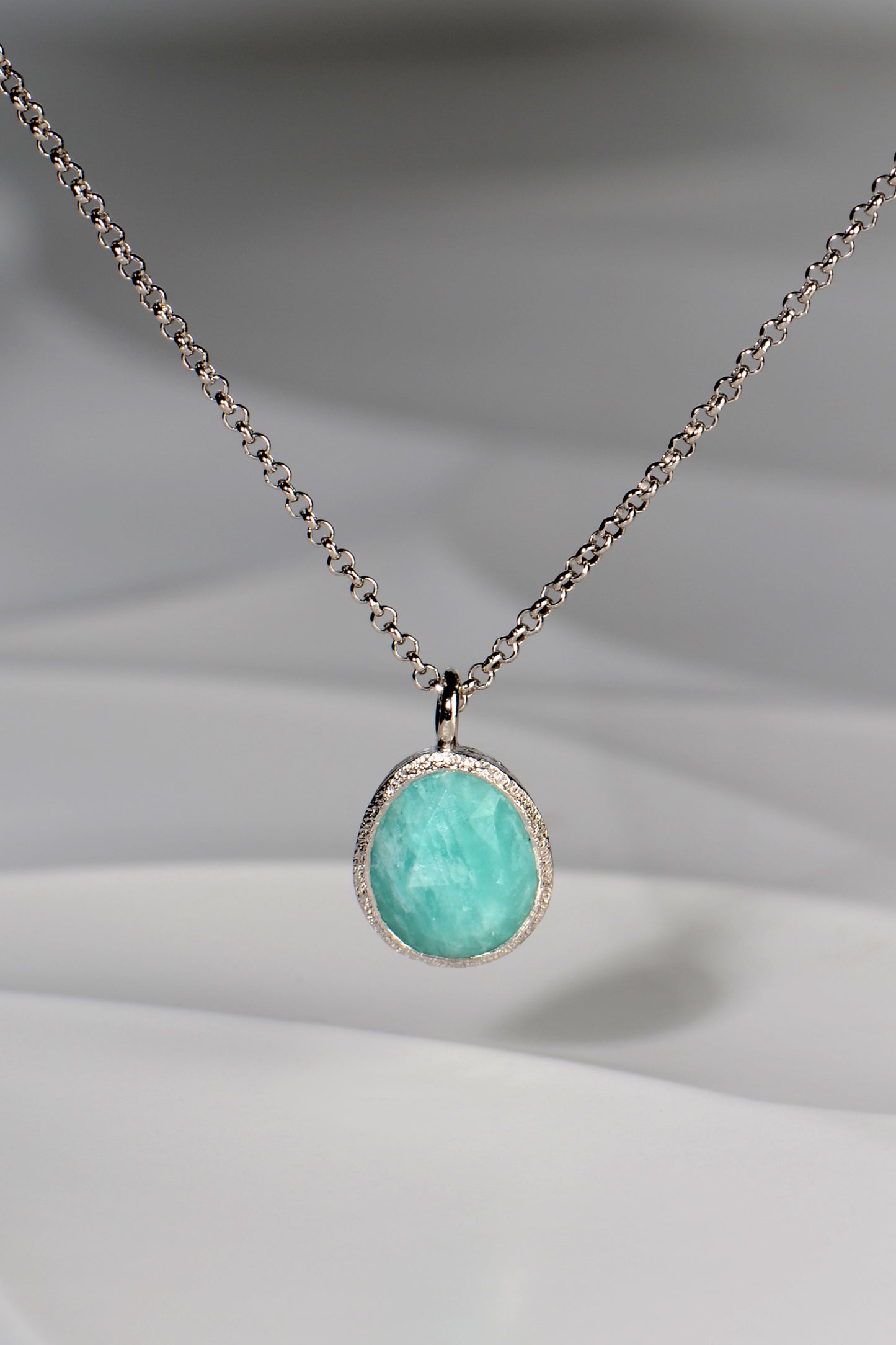 Designer Amazonite Silver Necklace