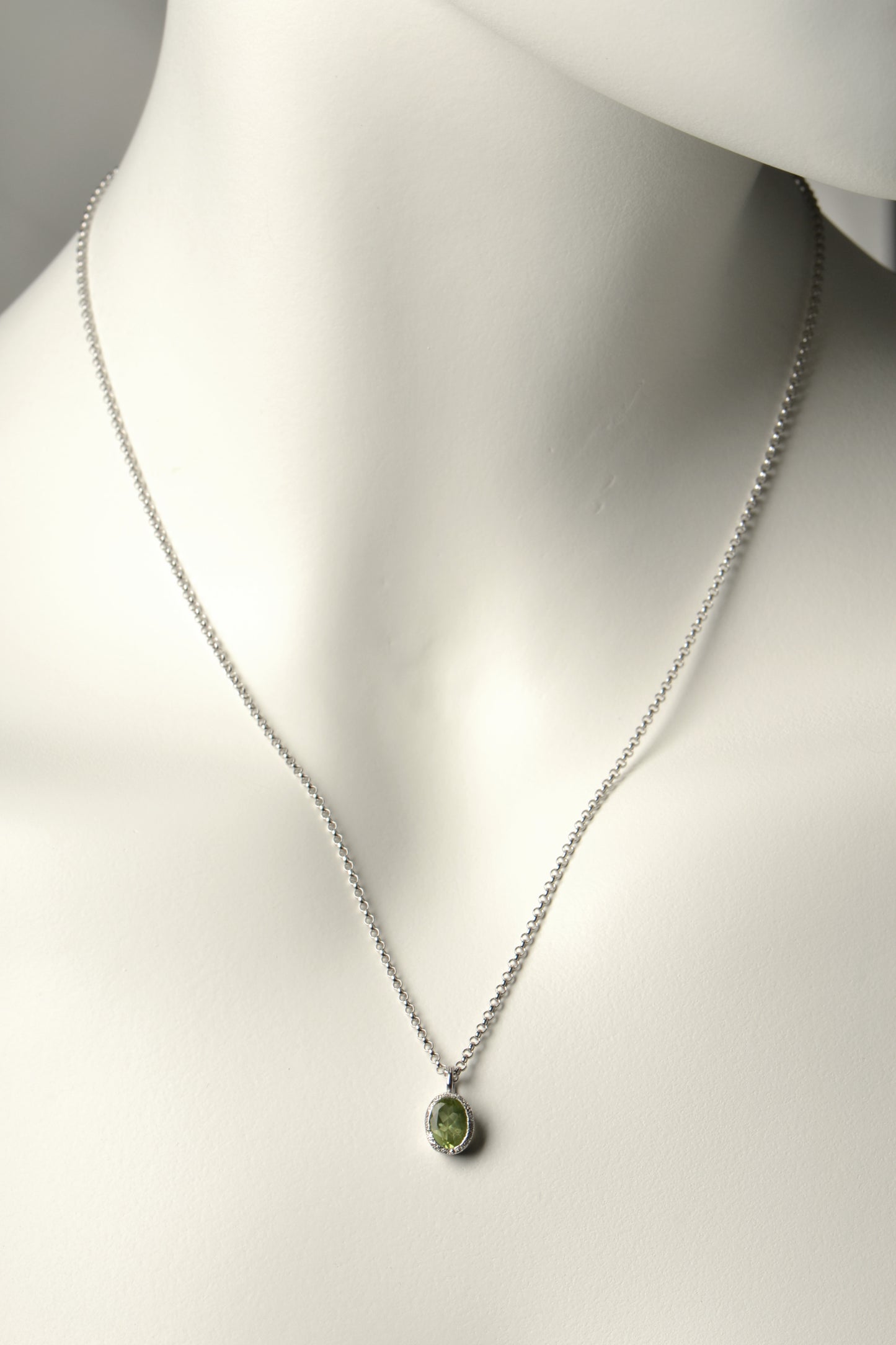 affordable designer silver real peridot birthstone necklace