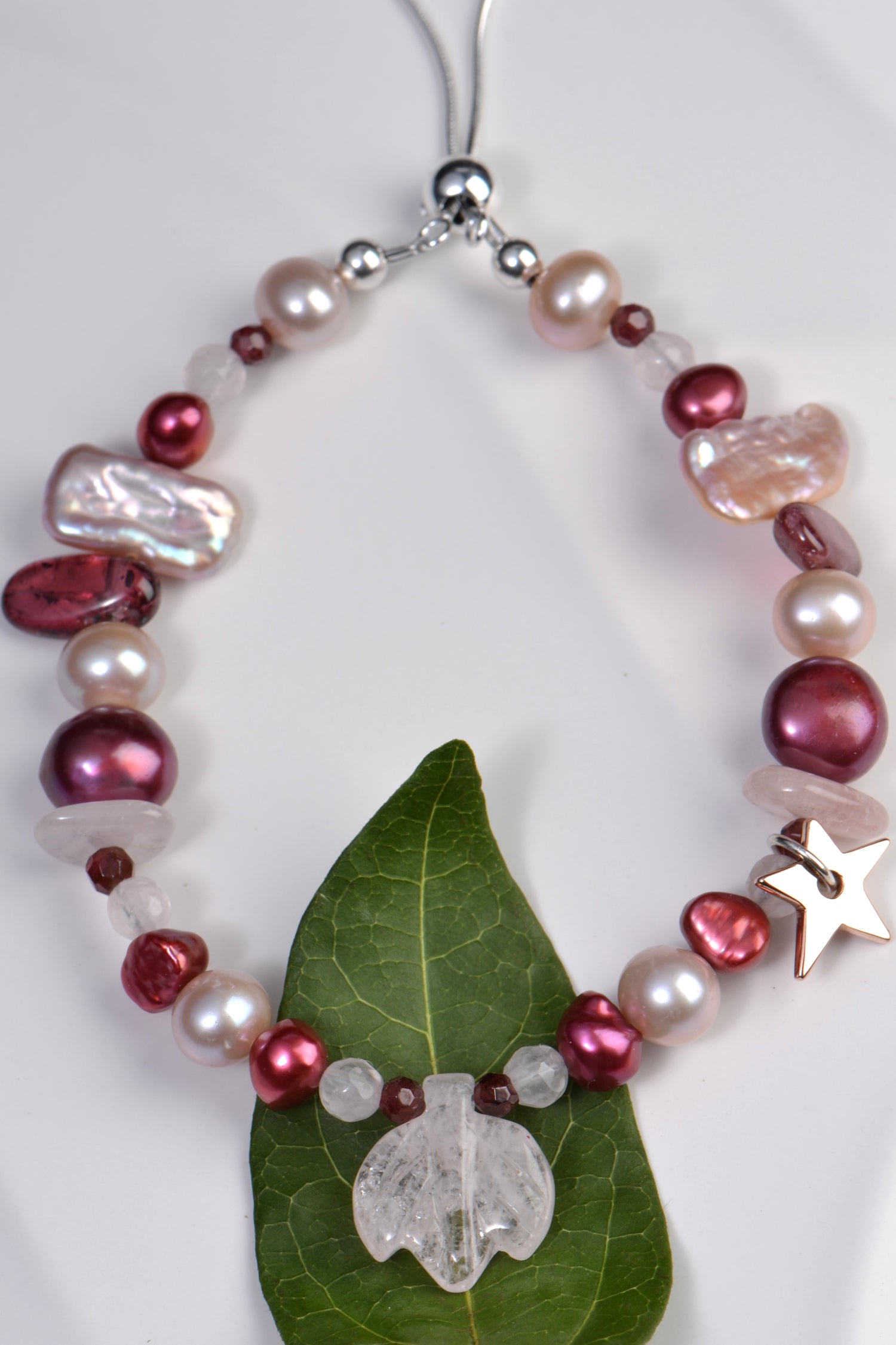 pink and raspberry gemstone bracelet