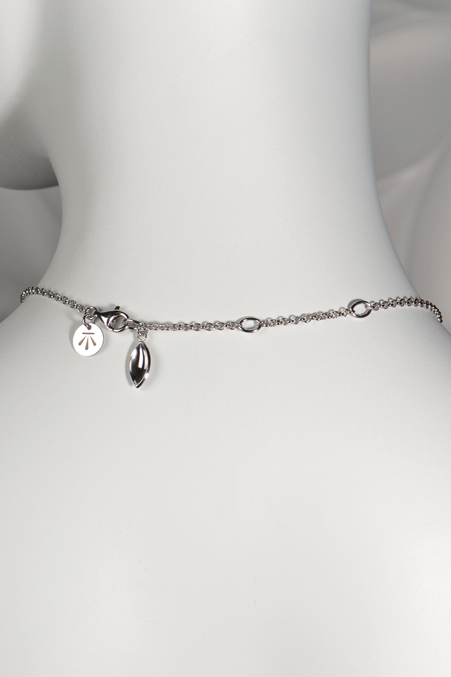 modern silver charm necklace that can be adjusted in length - Christine Sadler