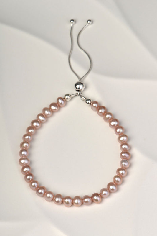 pink pearl bracelet for a june birthday or 30th anniversary gift that is special and different