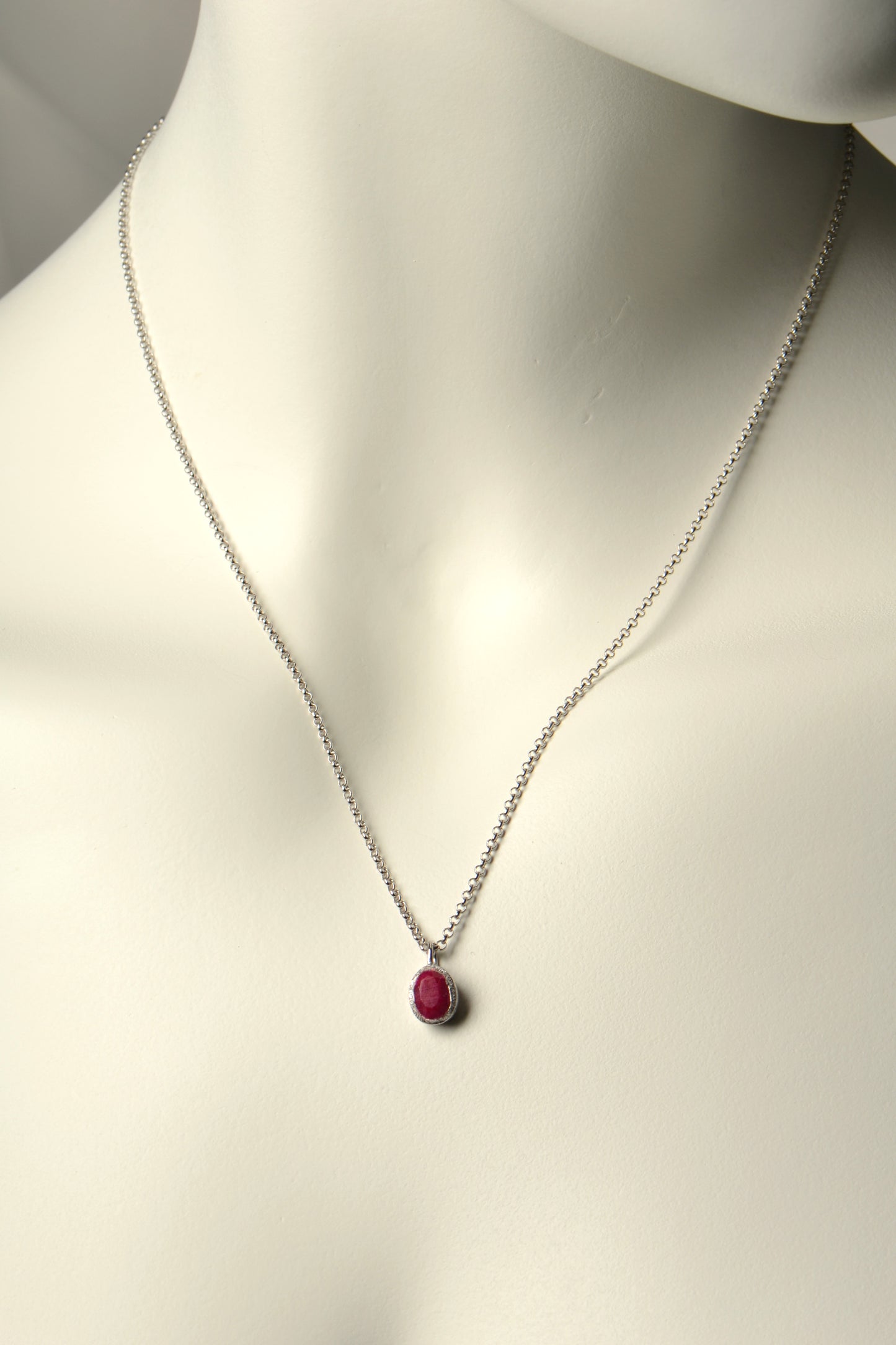 ruby birthstone necklace by jewellery designer Jorge Revilla