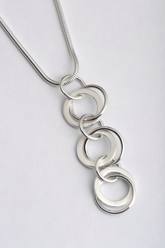 handmade silver triple circles pendant - Unforgettable Jewellery