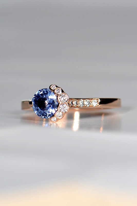 Fairypools blue sapphire 18ct rose gold ring - Rings Christine Sadler