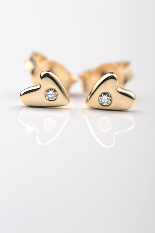 From the heart gold and diamond earrings small - Unforgettable Jewellery