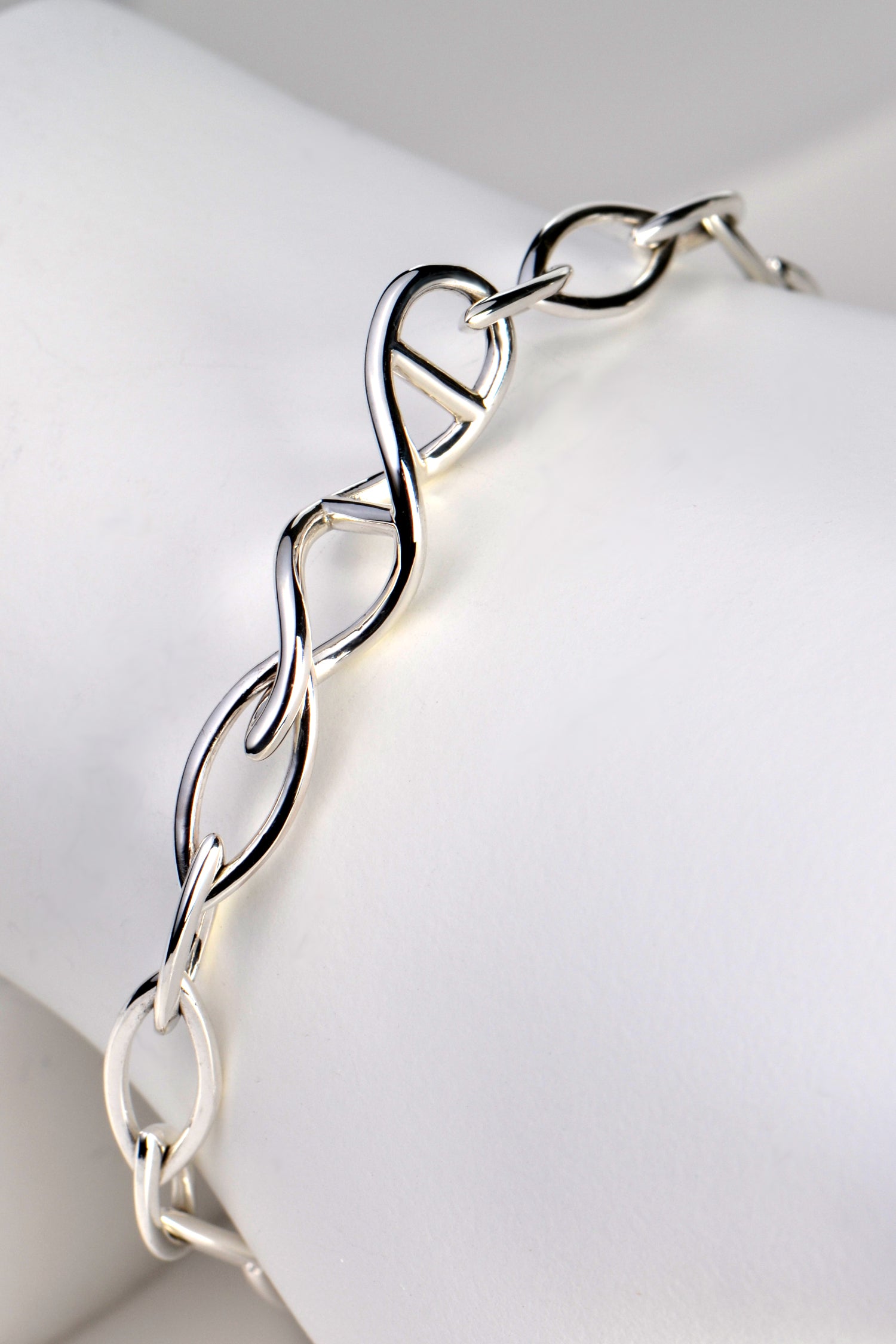 Designer genes silver bracelet