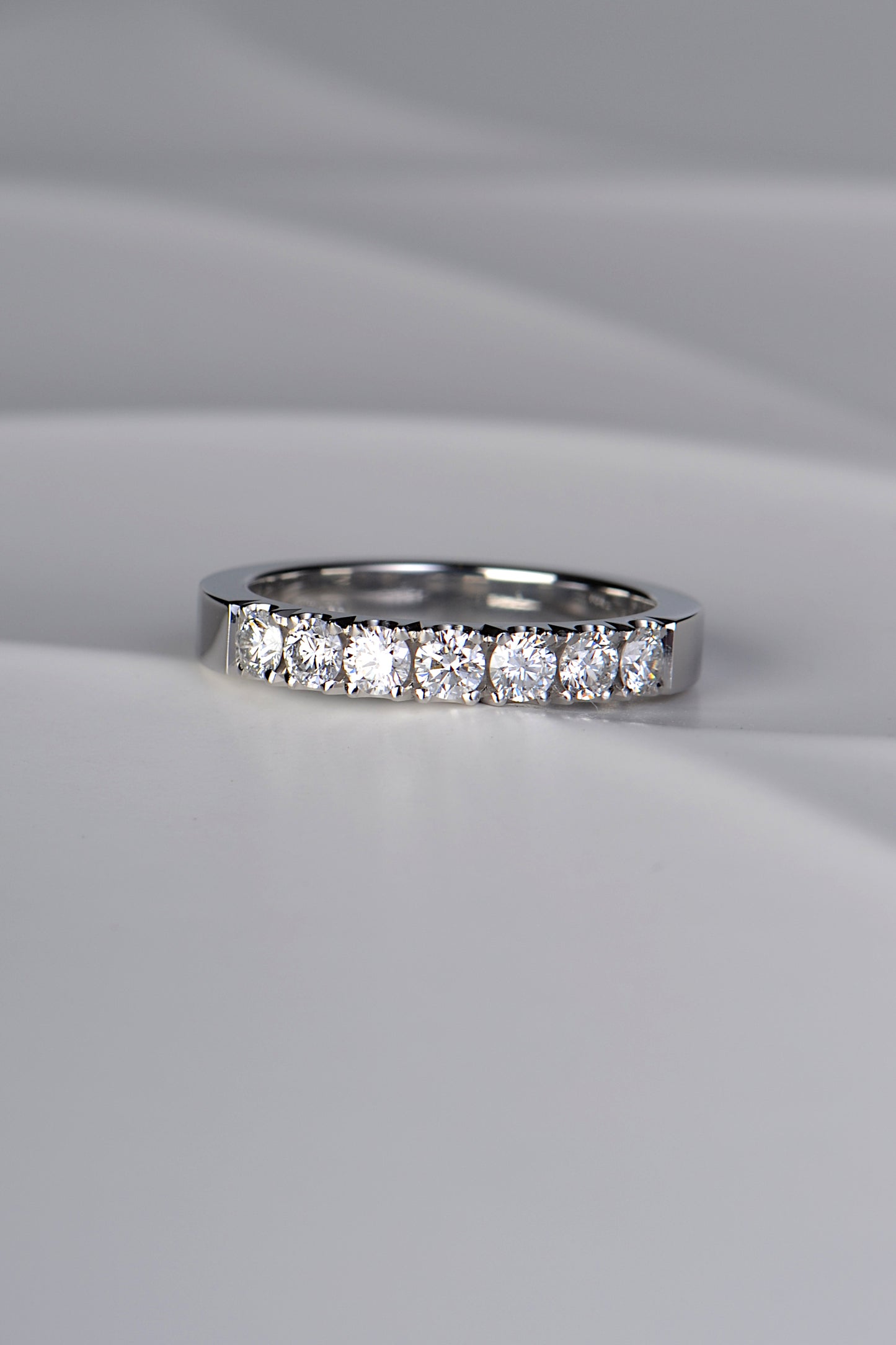 Diamond and platinum eternity ring