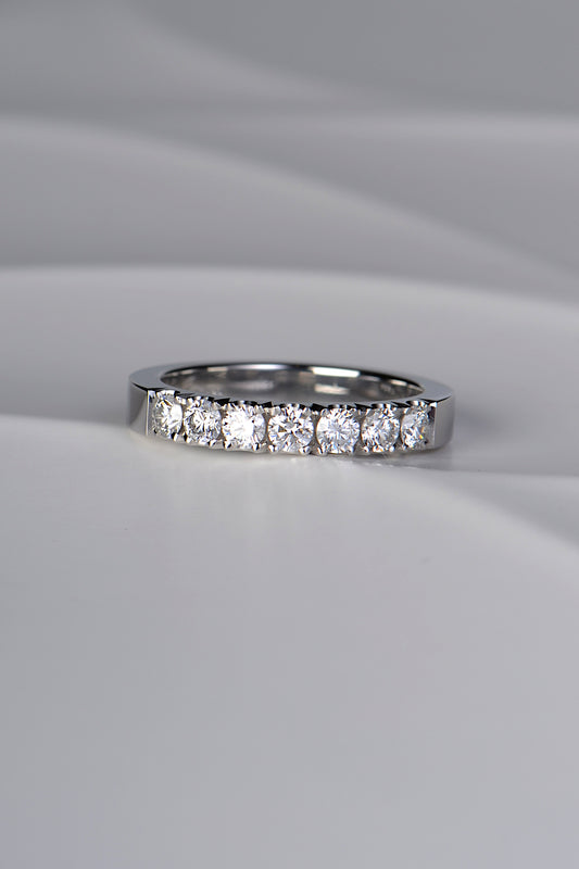 Diamond and platinum eternity ring
