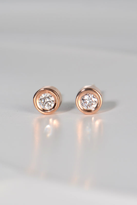 Cairn rose gold diamond stud earrings