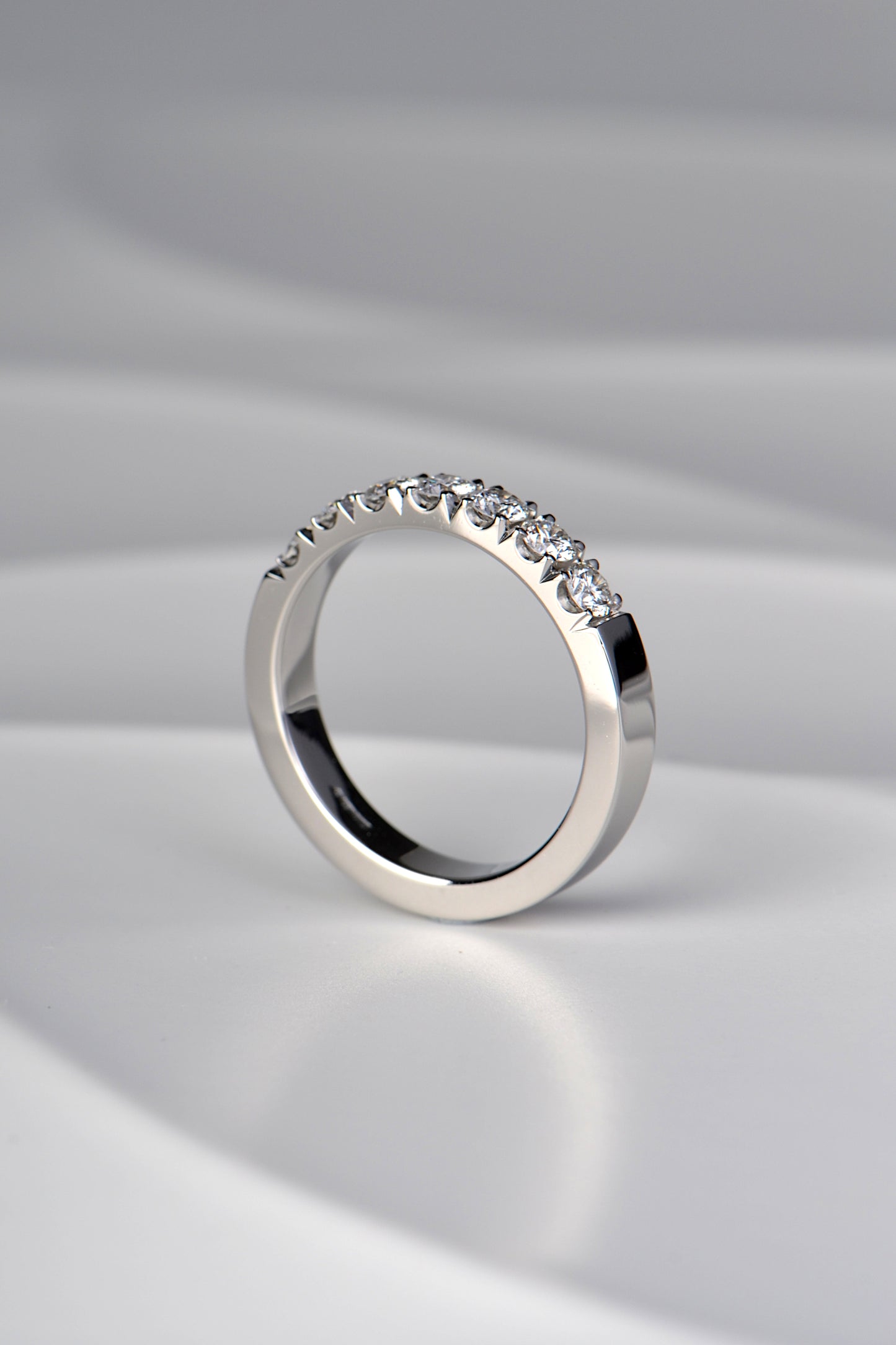 Diamond and platinum eternity ring