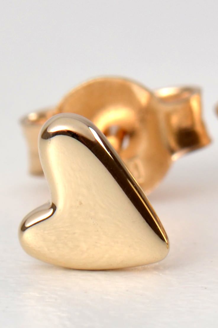 From the heart earrings gold small - Unforgettable Jewellery