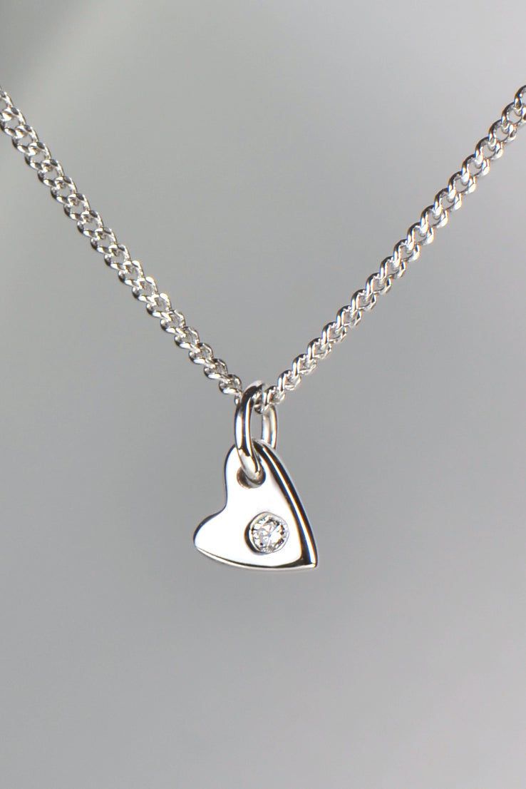 From the heart white gold diamond heart pendant