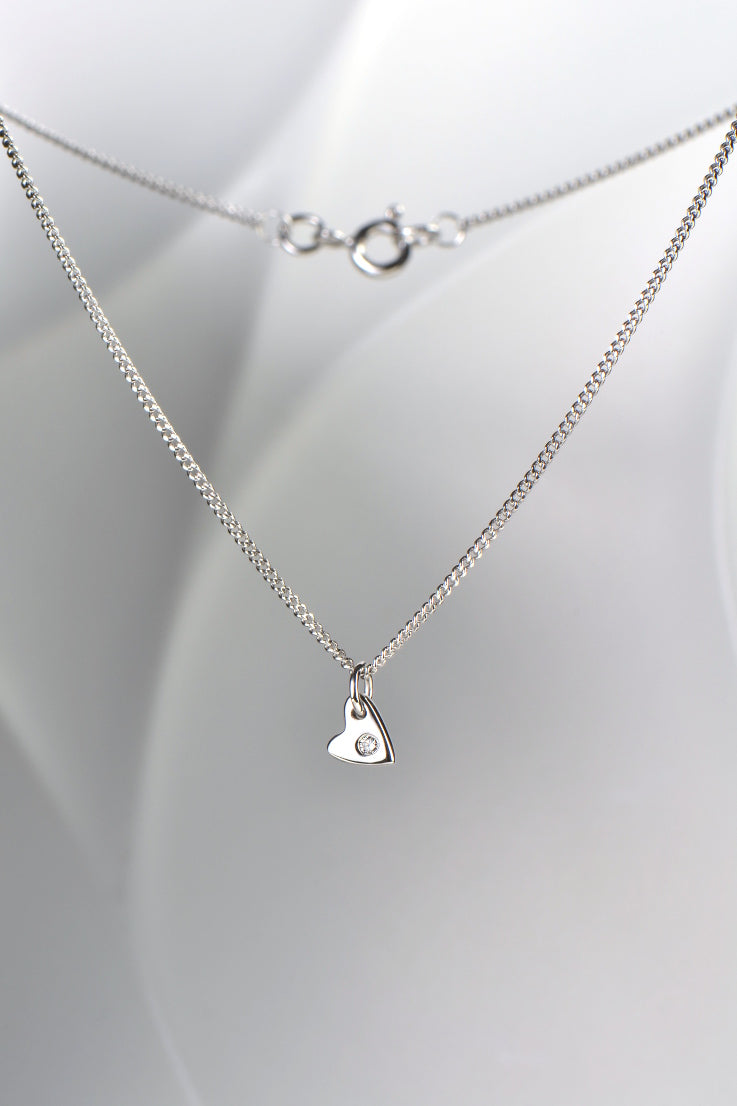 From the heart white gold diamond heart pendant