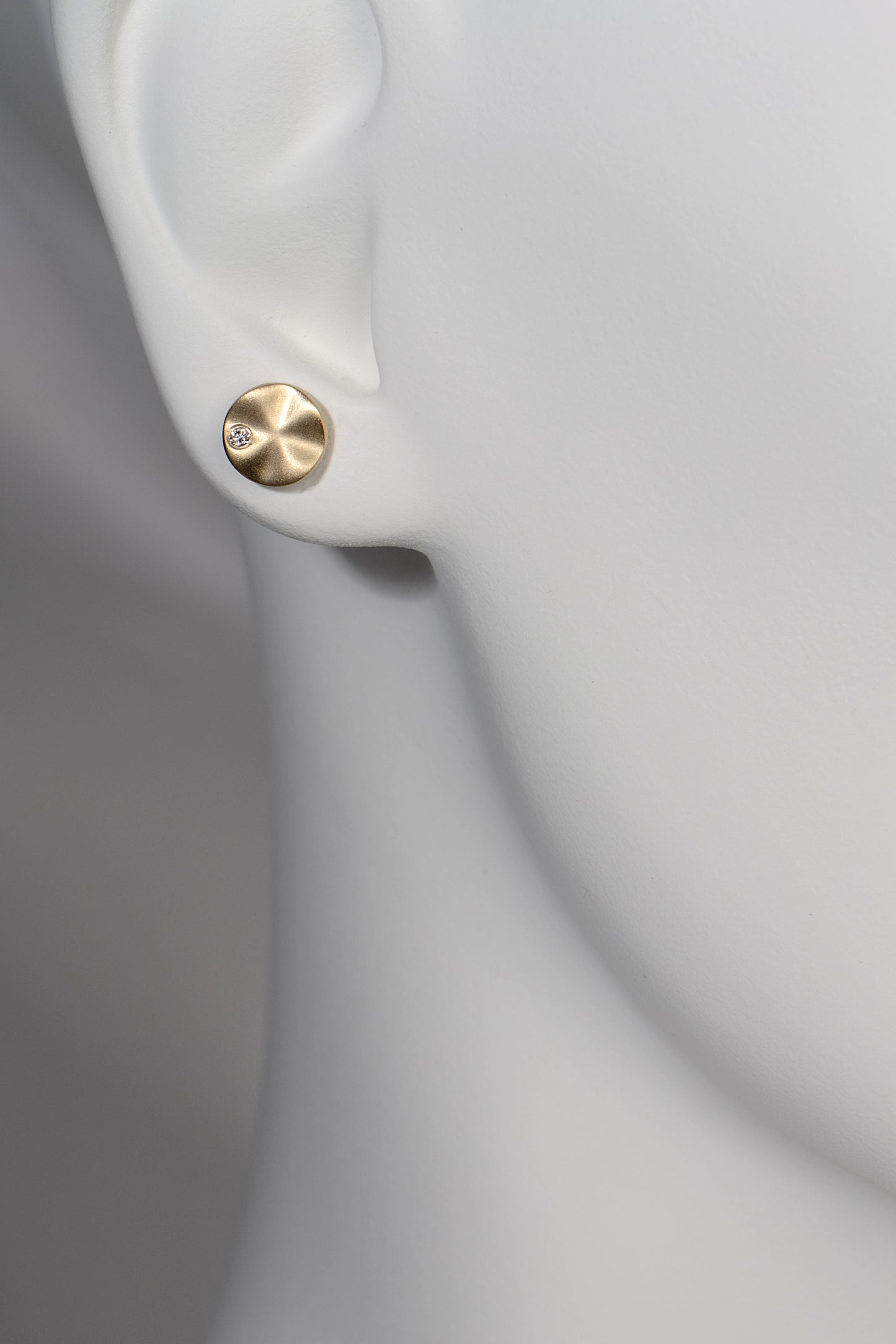 Ripple petite gold and diamond earrings