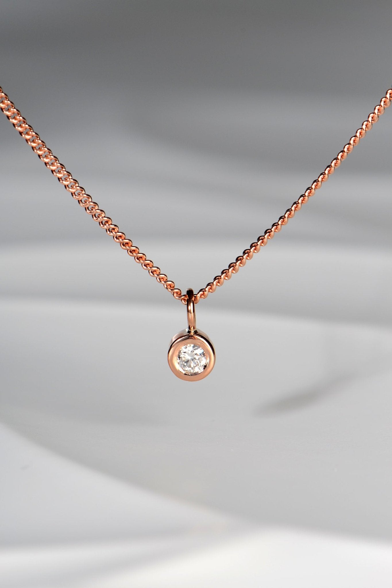 Solitaire Pendant Rose Gold Chain And Pendant Solitaire Diamond