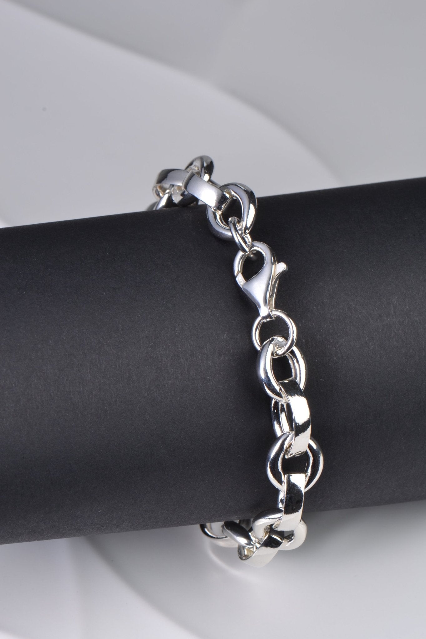 Chunky silver bracelet for a woman or man made in the UK - Christine Sadler Unforgettable Jewellery