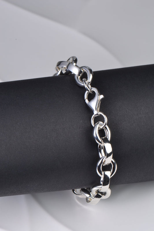 Chunky silver bracelet for a woman or man made in the UK - Christine Sadler Unforgettable Jewellery