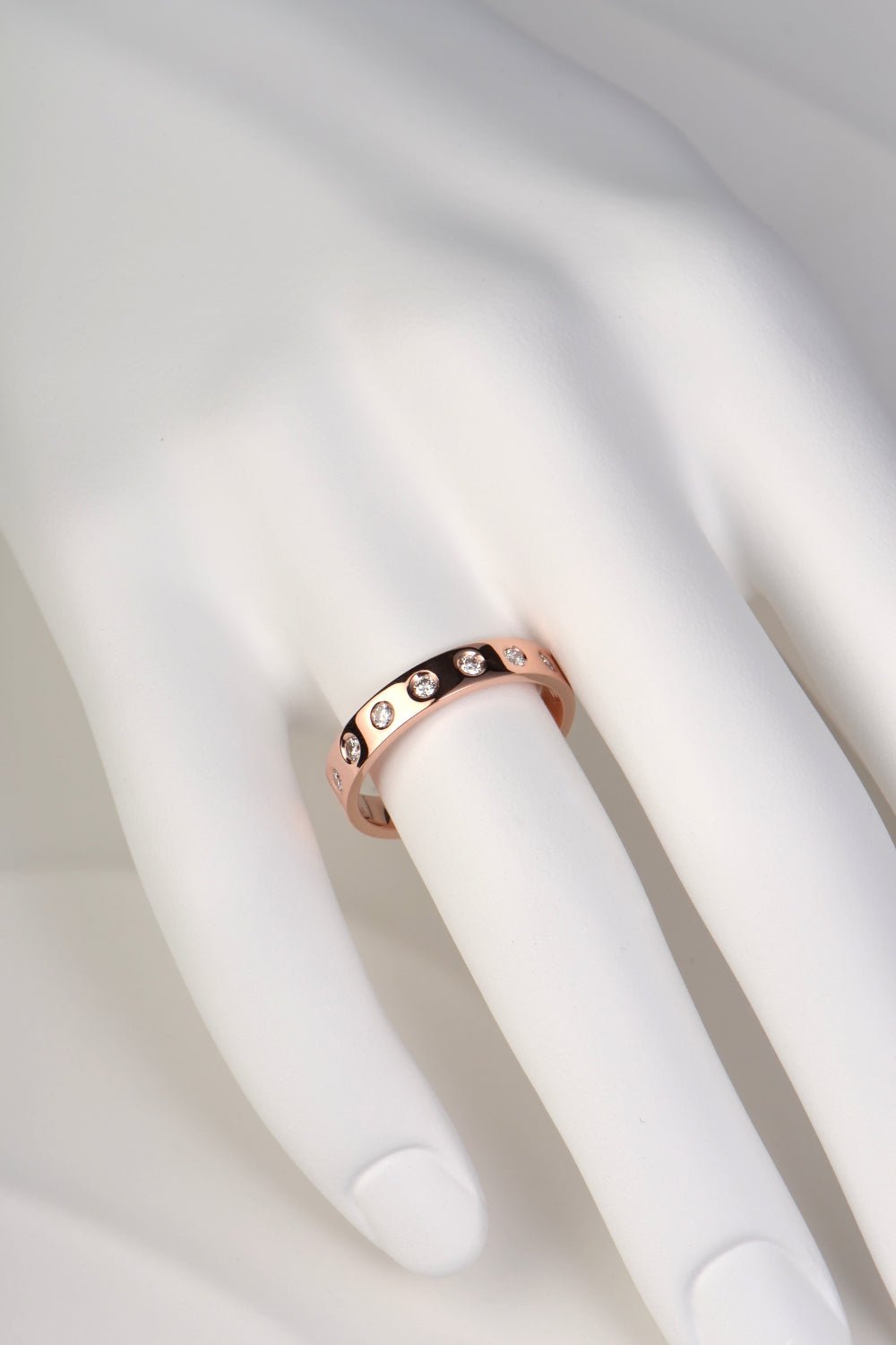 elegant rose gold and diamond contemporary wedding ring