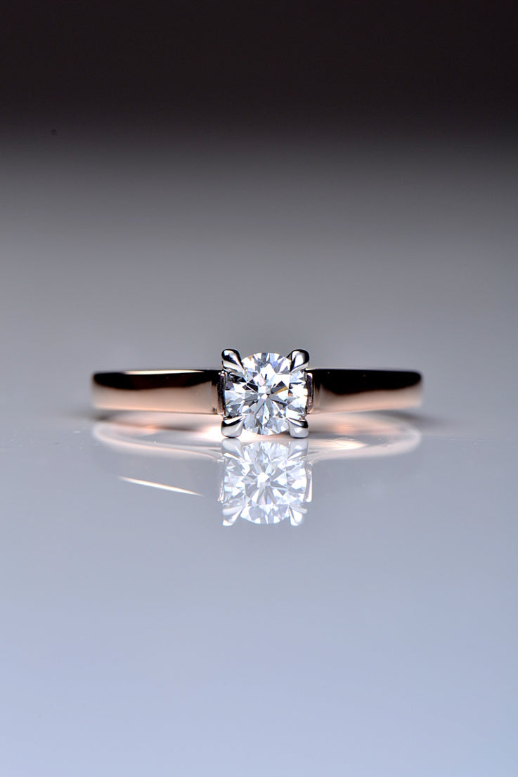 Certificated diamond engagement ring in rose gold - Unforgettable Jewellery