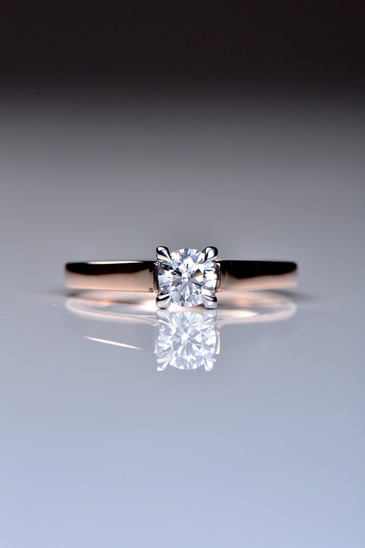 modern moissanite rose gold engagement ring - Christine Sadler