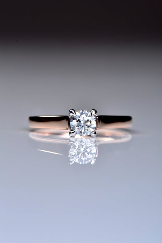 modern moissanite rose gold engagement ring - Christine Sadler