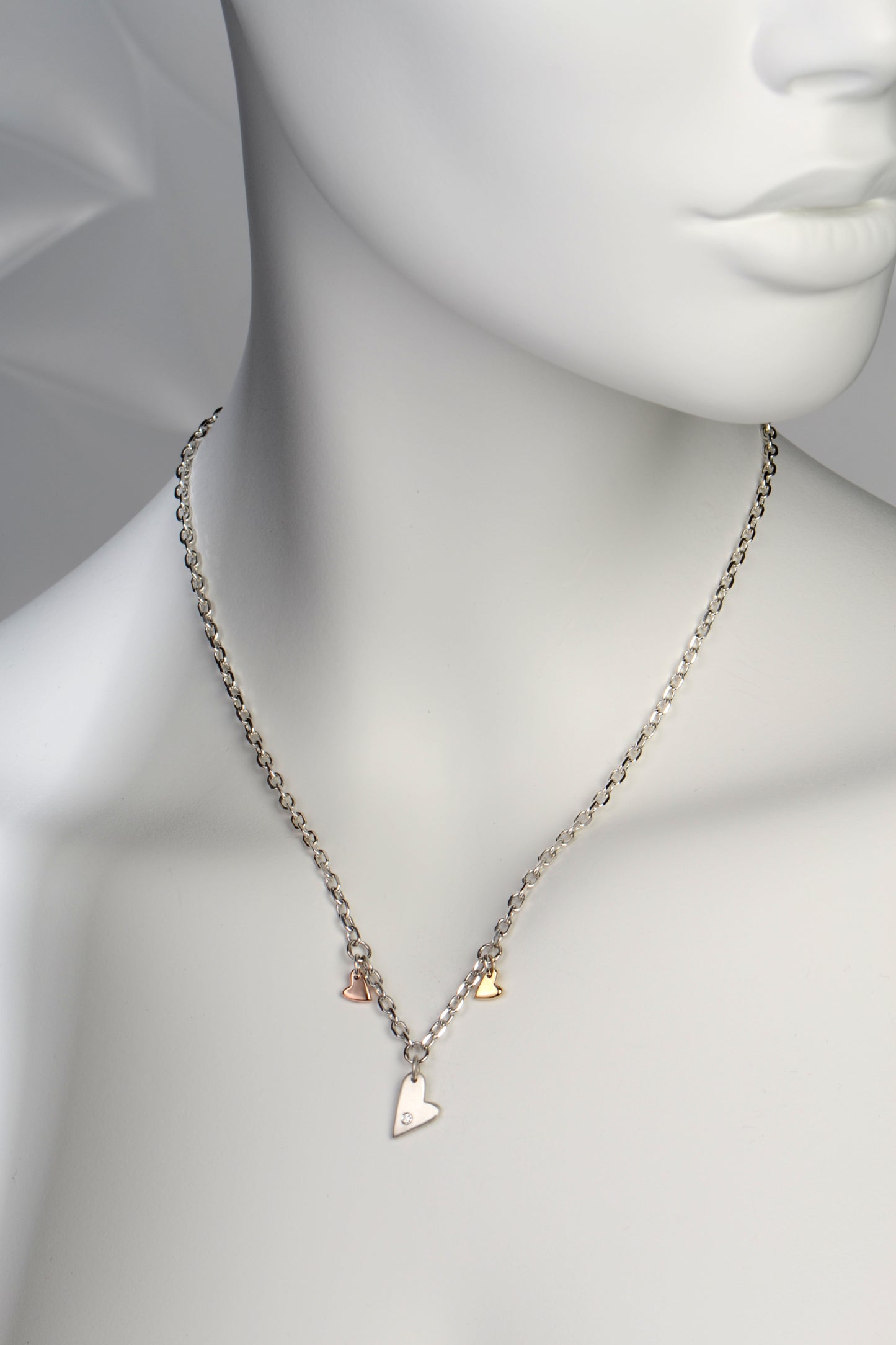 From the Heart three heart diamond necklace