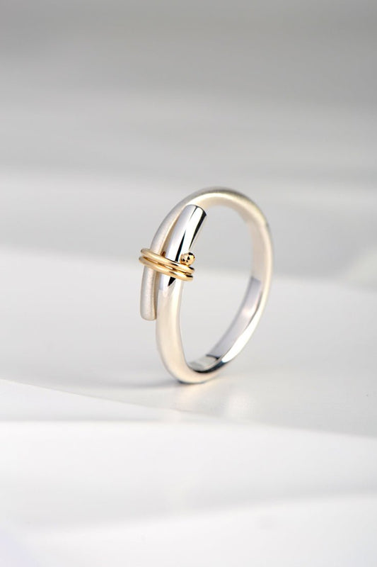 modern silver and gold handmade designer ring - Christine Sadler