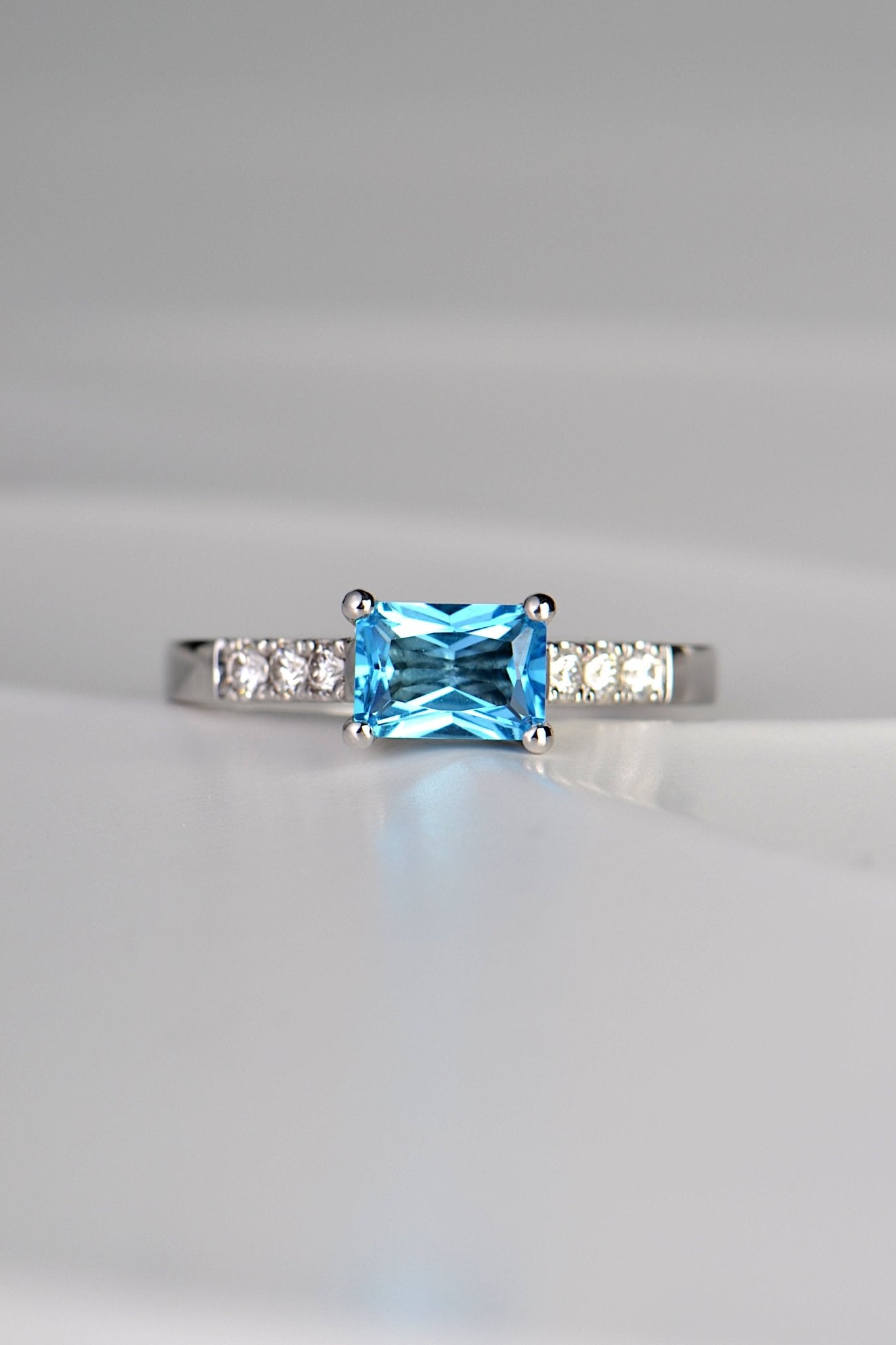 Swiss blue topaz and diamond ring - Christine Sadler