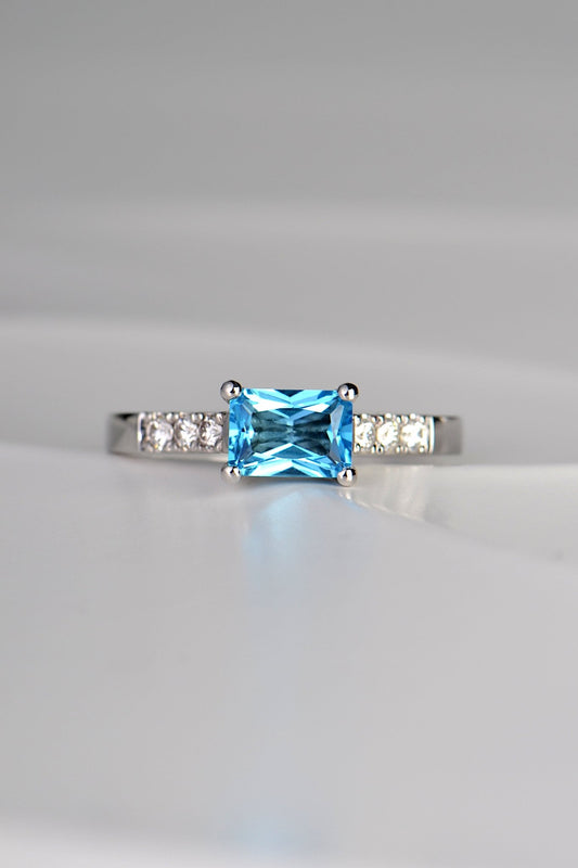 Swiss blue topaz and diamond ring - Christine Sadler